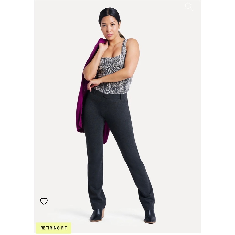 Betabrand Straight-Leg Classic Dress Pant Yoga Pant Charcoal size Small petite